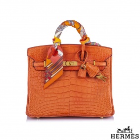 Hermés Birkin Touch 25cm Orange Poppy Alligator Mississippiensis GHW Hermés Birkin Touch 25cm Orange Poppy Alligator Mississippiensis GHW